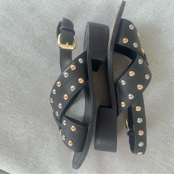 Maje Leather Studded Accents Slingback Sandals Size US7.5 / EU38 - Picture 3 of 7